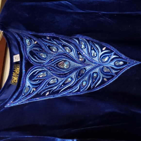 Blue Velvet Sapphire Rhinestone Top by Bob Mackie - Picture 3 of 5